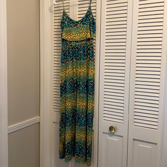 Aggie Aztec Maxi Spaghetti Strap Dress